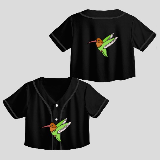 A Sweet Hummingbird Crop Top Baseball Jerseys