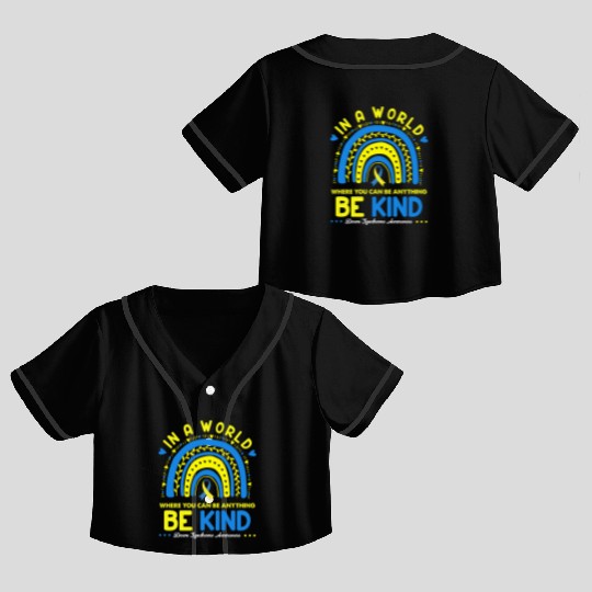 Be Kind Down syndrome Awareness October Teacher Crop Top Baseball Jerseys