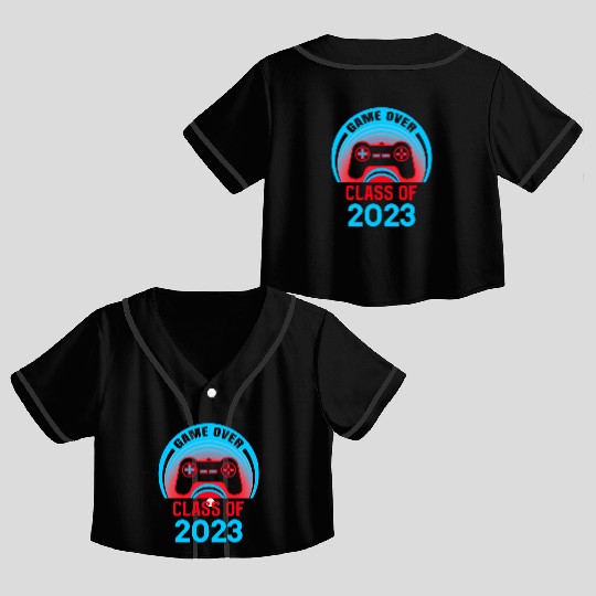 Funny Game Over Class Of 2023 Crop Top Baseball Jerseys Students