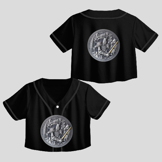 Templar Knight sword shield Crop Top Baseball Jerseys