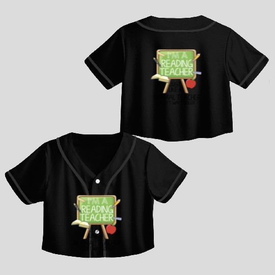 Reading Teacher Crop Top Baseball Jerseys