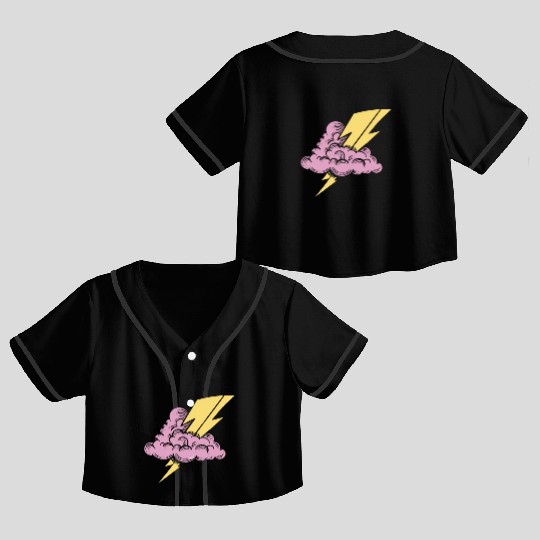 Lightning Bolt Crop Top Baseball Jerseys