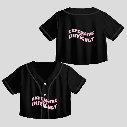 Expensive And Difficult Bougie Bougee Preppy Aesth Crop Top Baseball Jerseys