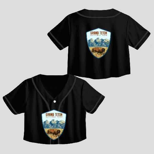 Grand teton national park Crop Top Baseball Jerseys