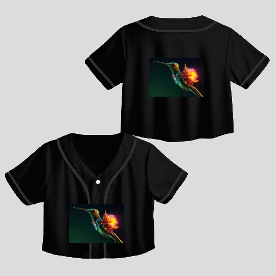 Techno Hummingbird Crop Top Baseball Jerseys