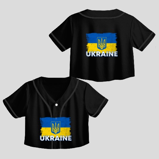 Ukrainian Flag Ukraine Flag Ukraine Crop Top Baseball Jerseys