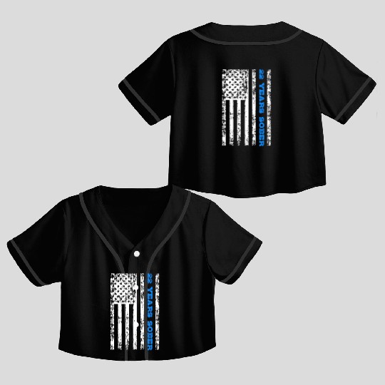 Sobriety 22 Years Sober Crop Top Baseball Jerseys