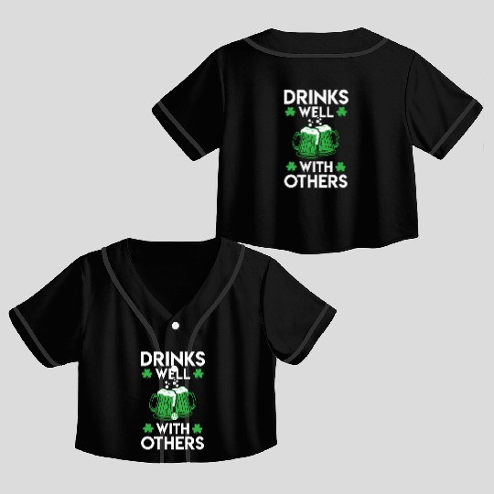 Green Beer St Patrick'S Day Crop Top Baseball Jerseys