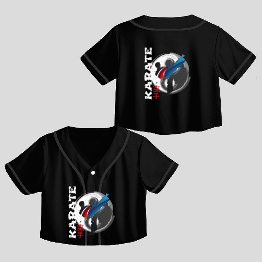 Martial Side Kick Ying Yang Karate Crop Top Baseball Jerseys