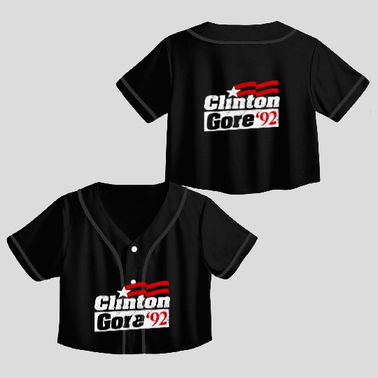 Clinton Gore Bill Clinton 92 Elect Crop Top Baseball Jerseys