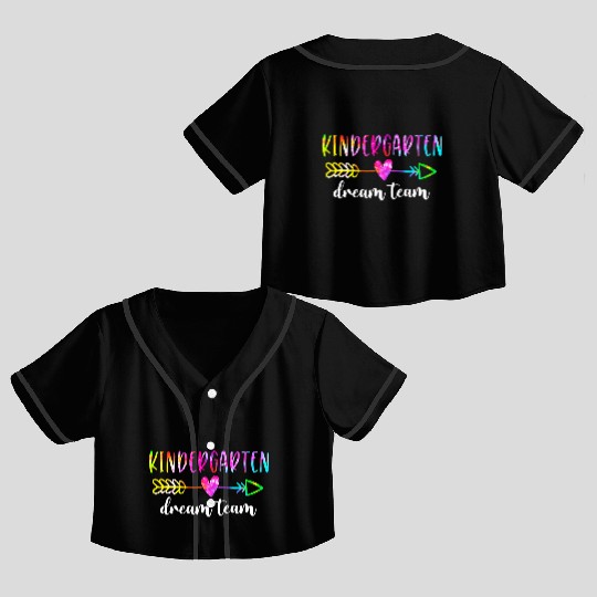 Kindergarten Dream Team Students Teachers Back to Crop Top Baseball Jerseys