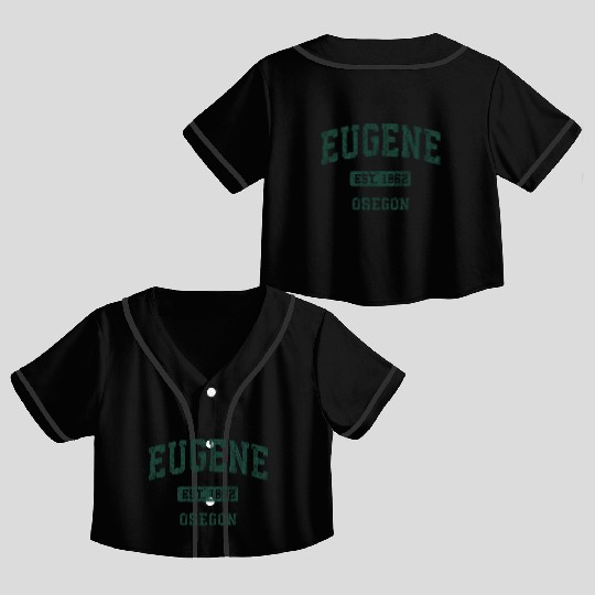 Eugene Oregon Or Athletic Sports Crop Top Baseball Jerseys