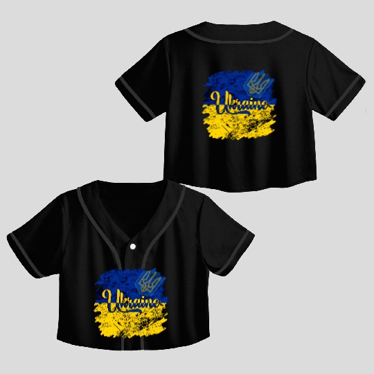 Ukraine Ukrainian Flag I Stand With Ukraine Pride Crop Top Baseball Jerseys