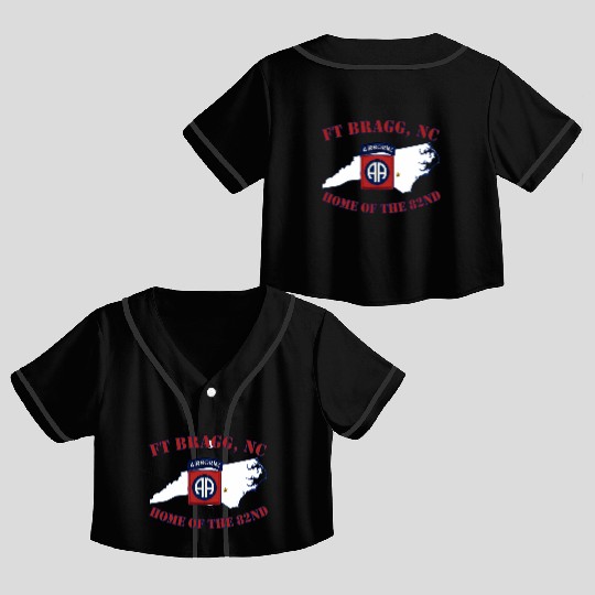 Fort Bragg Military Base-Army Post-Fayetteville Nc Crop Top Baseball Jerseys