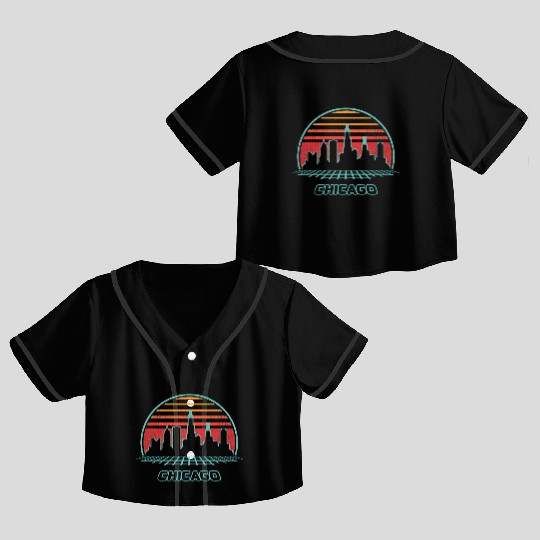Chicago City yline 80S Style Crop Top Baseball Jerseys