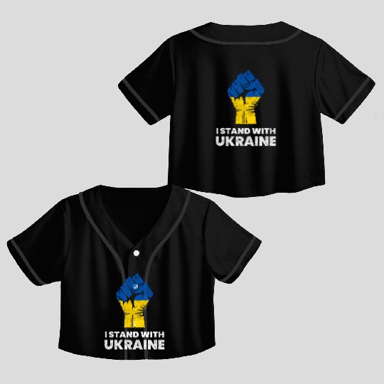 Ukrainian Flag I Stand With Ukraine Flag Crop Top Baseball Jerseys