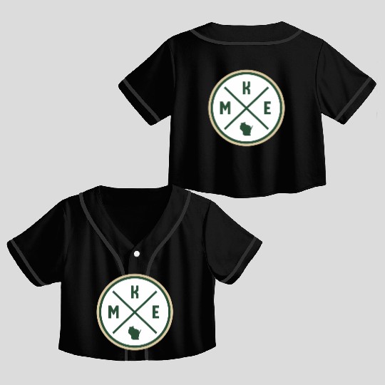 Milwaukee Circle Patch Green Crop Top Baseball Jerseys