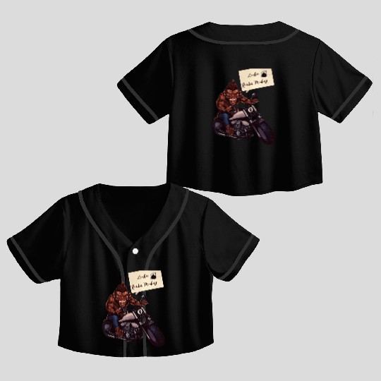 zombie Raider Monkey Crop Top Baseball Jerseys