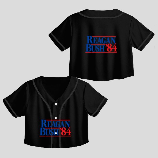 Reagan Bush '84 Republican Crop Top Baseball Jerseys