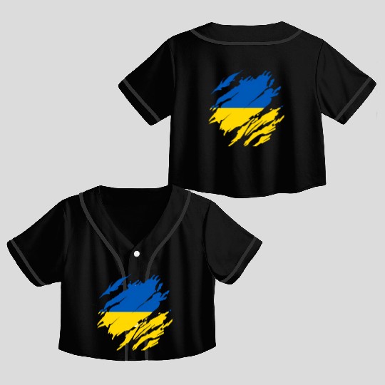 Ukrainian Flag Ukraine Crop Top Baseball Jerseys
