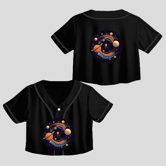 Universe Solar System Planets Crop Top Baseball Jerseys