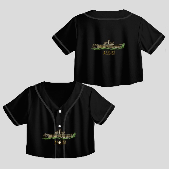 Assisi City Italy Souvenir For Crop Top Baseball Jerseys