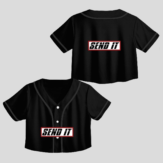 Send It Dirt Bike Bmx Offroad Crop Top Baseball Jerseys