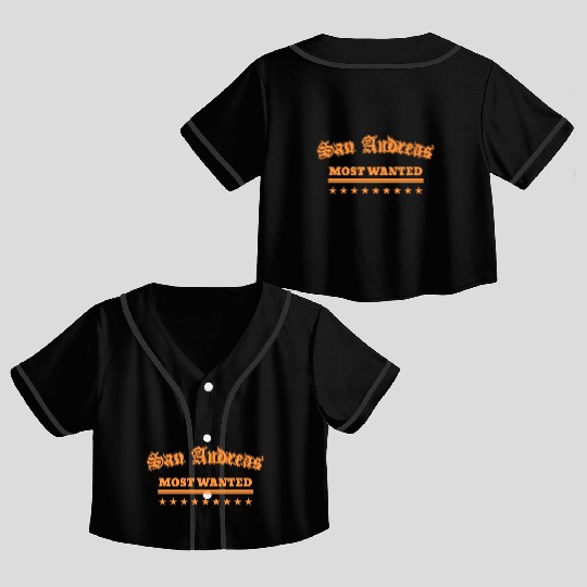 Gta San Andreas Most Wanted Retro Crop Top Baseball Jerseys
