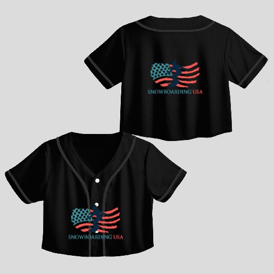 Snowboarding Player Snowboarding Usa Team Coach Crop Top Baseball Jerseys