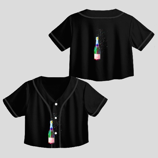 Champagne Bottle Sparks Crop Top Baseball Jerseys