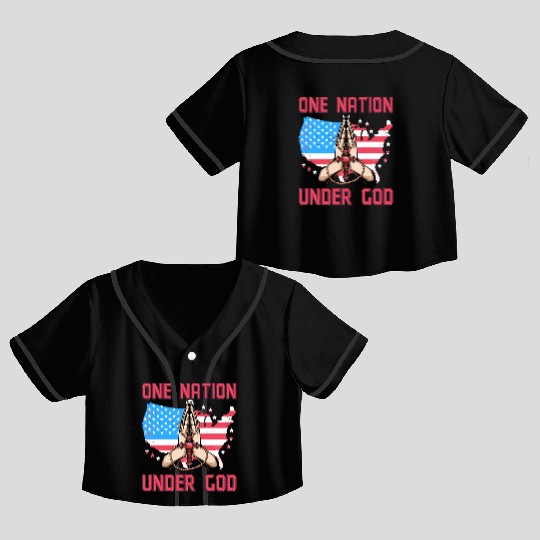 One Nation under God Crop Top Baseball Jerseys