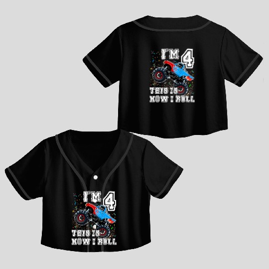 Monster Trucks 4Th Party 4 Crop Top Baseball Jerseys