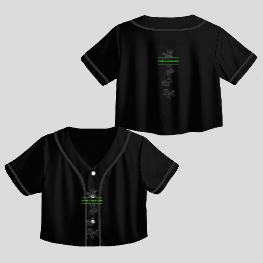 Type O Negative Leaves Double Sided Black Crop Top Baseball Jerseys