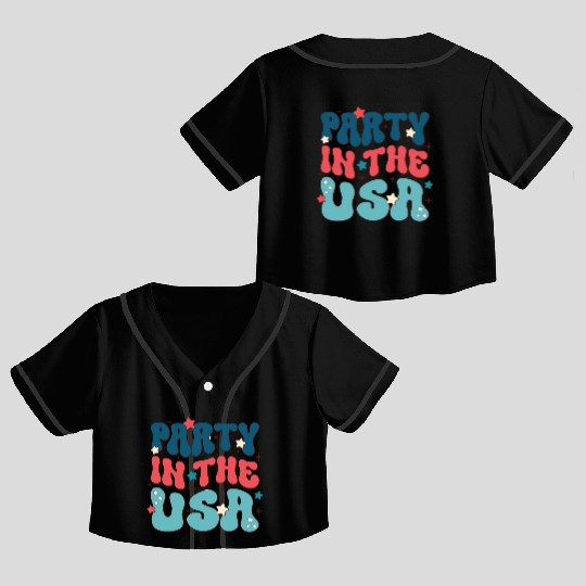Party In The USA, Independence Day Crop Top Baseball Jerseys