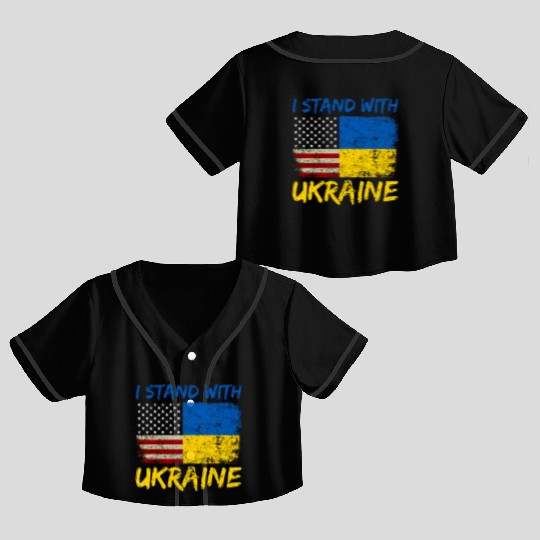 Ukraine Flag Ukrainian Ukraine Pride Crop Top Baseball Jerseys