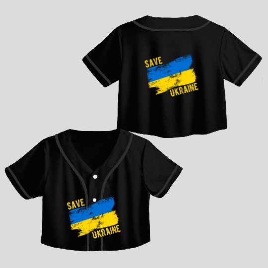 Save Ukraine Crop Top Baseball Jerseys