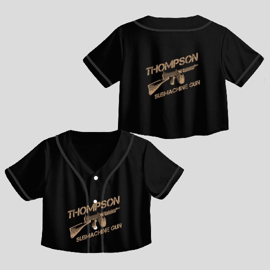 Thompson Submachine Gun | World War 2 Weapon Crop Top Baseball Jerseys