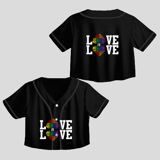 LOVE IS LOVE Crop Top Baseball Jerseys