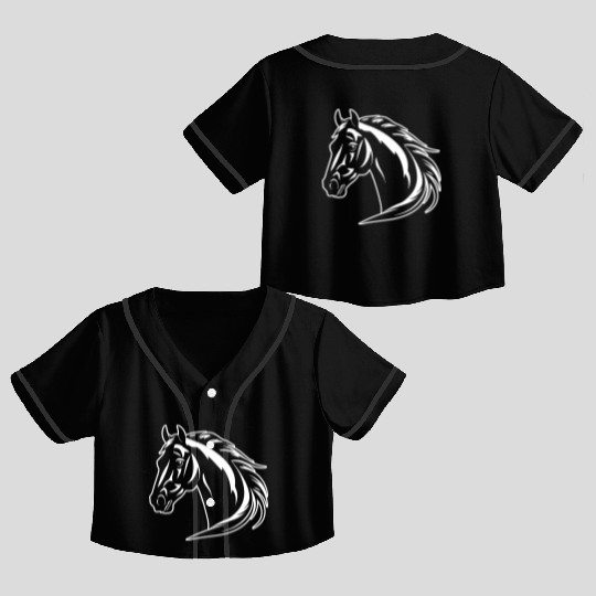 Horse Equine Pony Crop Top Baseball Jerseys