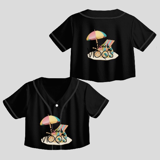 "Beach Vibes Crop Top Baseball Jerseys: Embrace the Sun and Sand!"