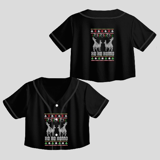Humg Reindeer Ugly Ho Crop Top Baseball Jerseys