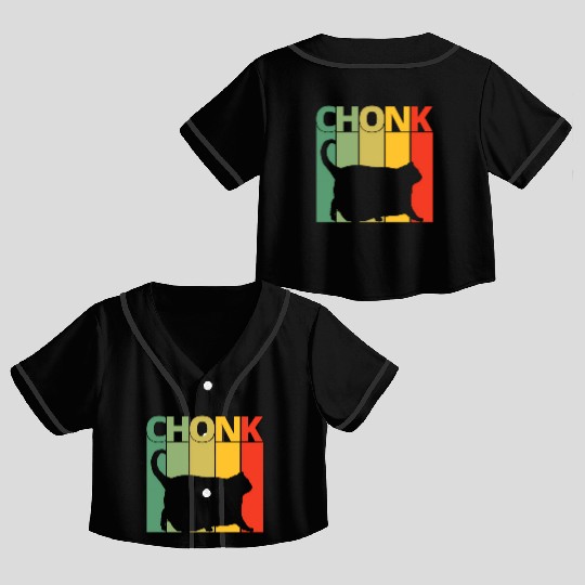 Cat Meme Chonk Dank Meme Chonk Crop Top Baseball Jerseys