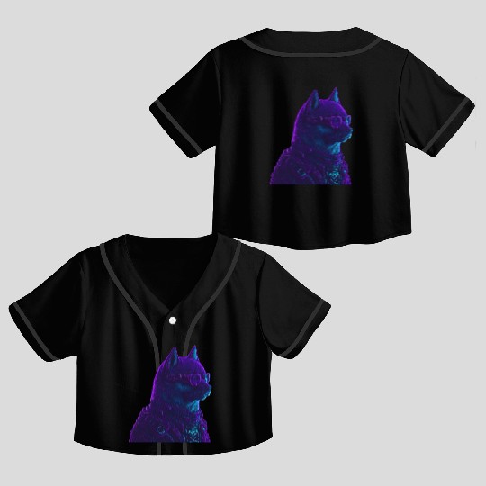 Neon Punk Dogedroid Crop Top Baseball Jerseys