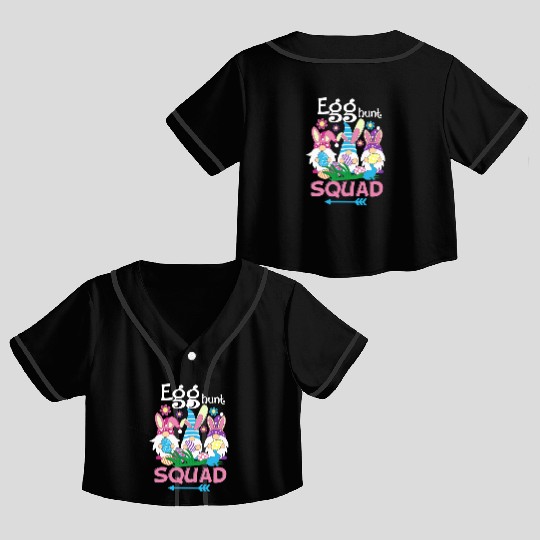 Egg Hunt Squad green Crop Top Baseball Jerseys
