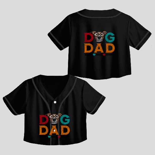 Best Dog Dad scout milo buddy Crop Top Baseball Jerseys