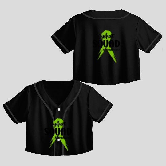 Support Squad Mental Health Awareness Lime Green Crop Top Baseball Jerseys