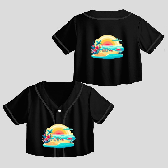 Poolside paradise Crop Top Baseball Jerseys