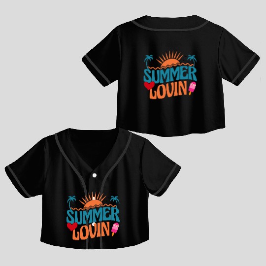 Summer Fun Crop Top Baseball Jerseys