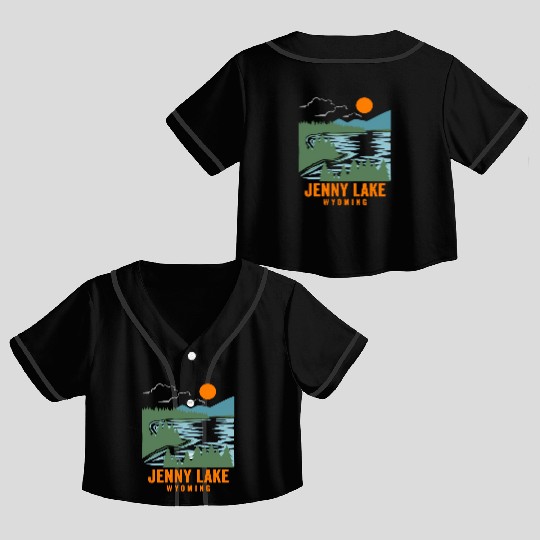 Jenny Lake Wyoming Crop Top Baseball Jerseys