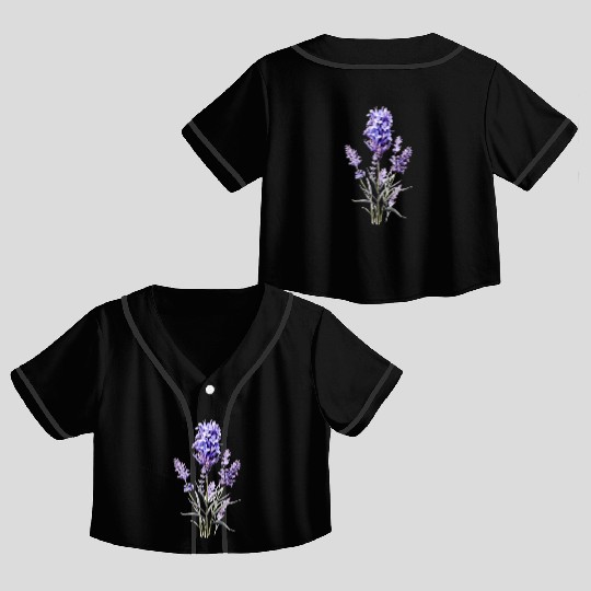 Lavender Flower Crop Top Baseball Jerseys